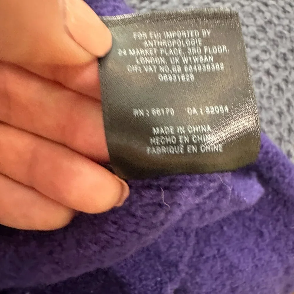 ANTHROPOLOGIE Moth Boucle Shoulder Cut Out Sweater Cobalt Blue Size Small - Picture 11 of 12